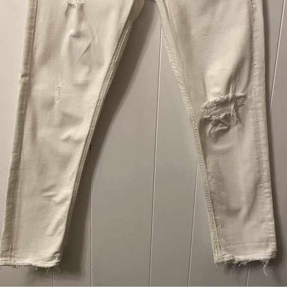 AGOLDE Isabel Slim Boyfriend Distressed Ankle Jeans White 45231 A015-1012 holes - Picture 5 of 11